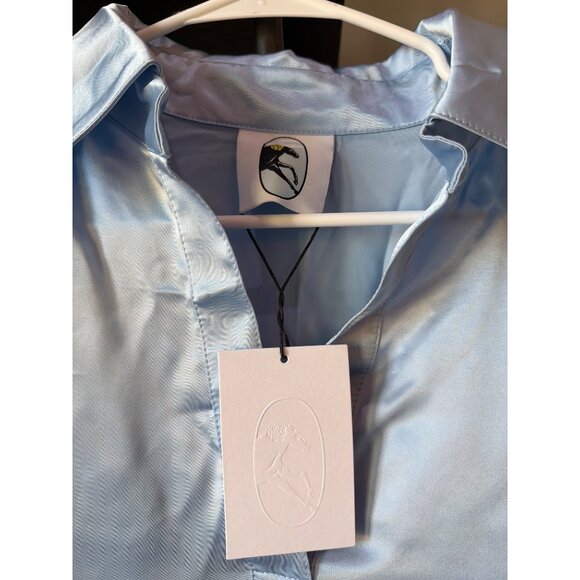 Sleeper Luna Maxi Dress with Detachable Feathers Blue Womens Size Small - Picture 10 of 10